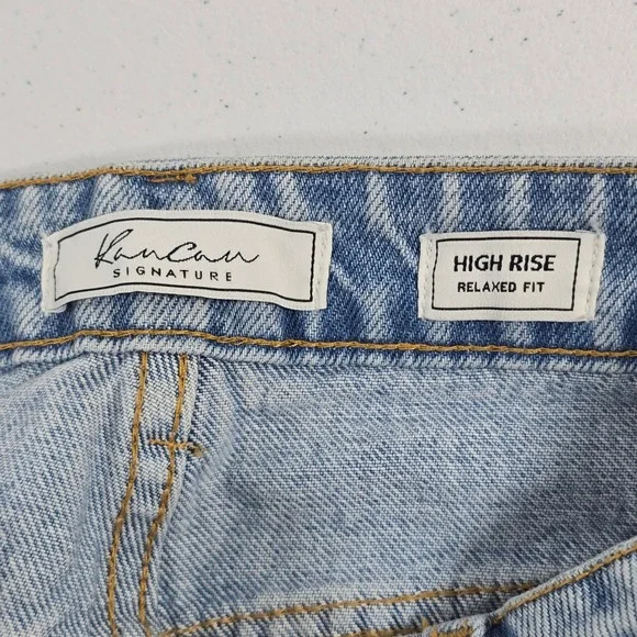 KanCan Signature High Rise Relaxed Fit Distressed Light Wash Denim Jeans Size 24 - Picture 7 of 9